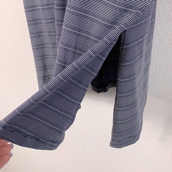 Athleta Max Out Navy Striped Side Tie Tank Top Removable Strappy Sports Bra Sz M - Picture 5 of 12